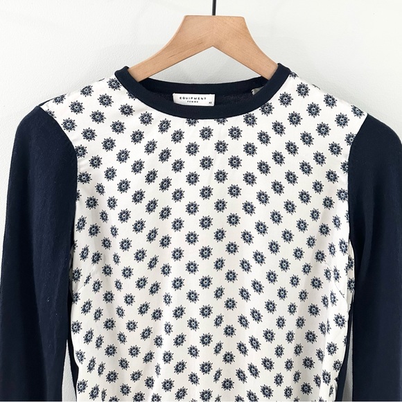 Equipment Silk Front Wool Sweater Navy Size XS - Picture 3 of 6